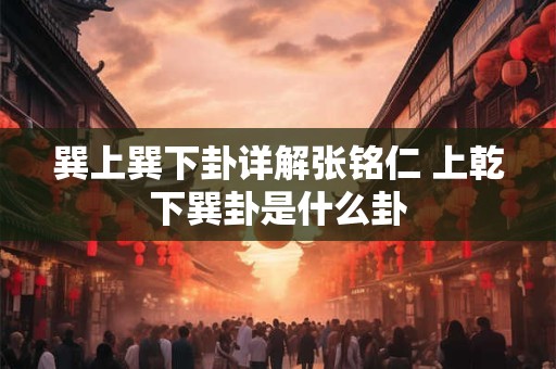 巽上巽下卦详解张铭仁 上乾下巽卦是什么卦