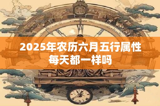 2026年农历六月五行属性每天都一样吗