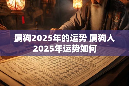 属狗2025年的运势 属狗人2025年运势如何