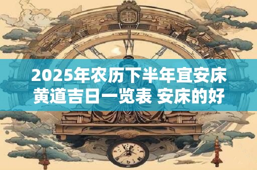 2025年农历下半年宜安床黄道吉日一览表 安床的好日子有哪些