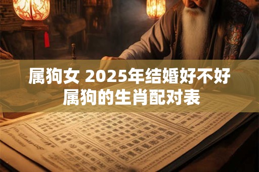 属狗女 2025年结婚好不好 属狗的生肖配对表
