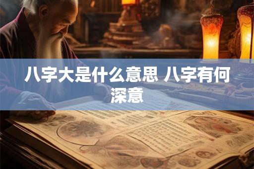 八字大是什么意思 八字有何深意