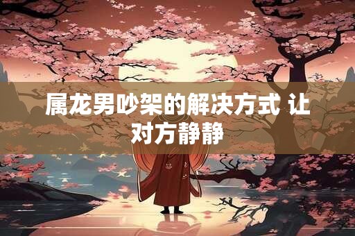 属龙男吵架的解决方式 让对方静静