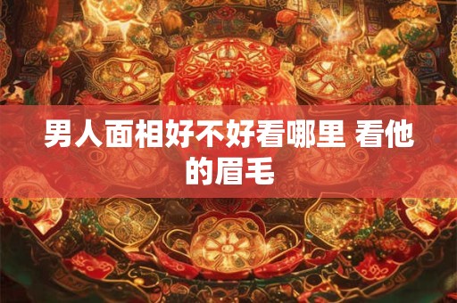 男人面相好不好看哪里 看他的眉毛