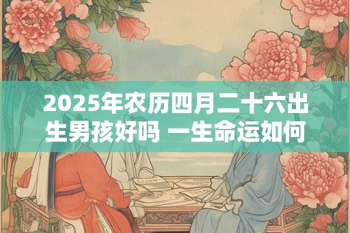 2025年农历四月二十六出生男孩好吗 一生命运如何