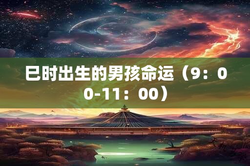 巳时出生的男孩命运（9：00-11：00）