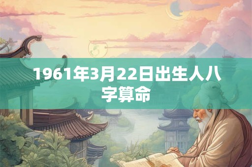 1961年3月22日出生人八字算命