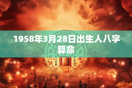1958年3月28日出生人八字算命