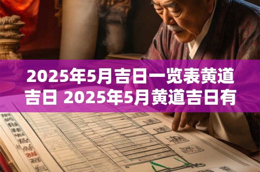 2025年5月吉日一览表黄道吉日 2025年5月黄道吉日有哪些