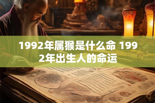 1992年属猴是什么命 1992年出生人的命运