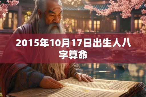 2015年10月17日出生人八字算命