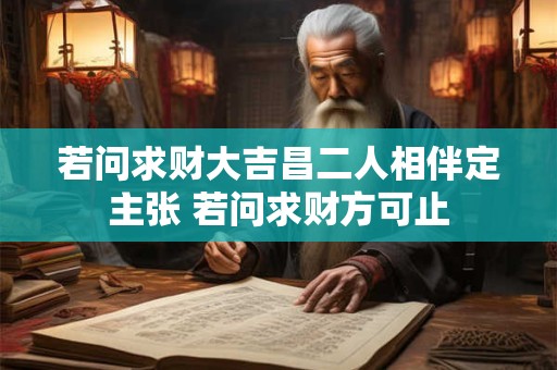 若问求财大吉昌二人相伴定主张 若问求财方可止