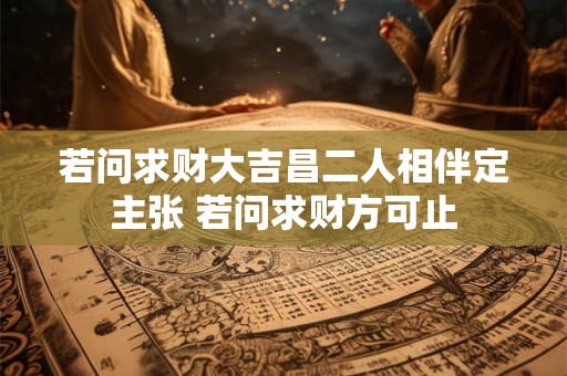 若问求财大吉昌二人相伴定主张 若问求财方可止
