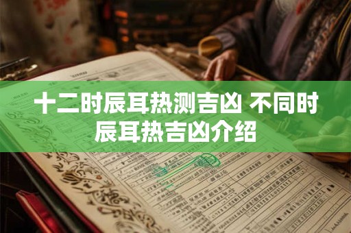 十二时辰耳热测吉凶 不同时辰耳热吉凶介绍