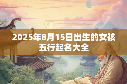 2025年8月15日出生的女孩五行起名大全