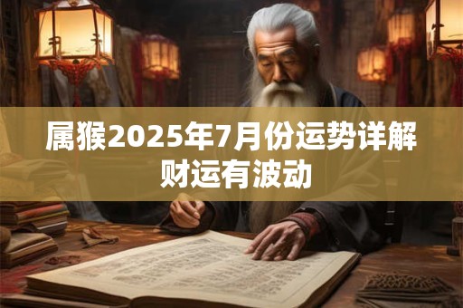 属猴2025年7月份运势详解 财运有波动