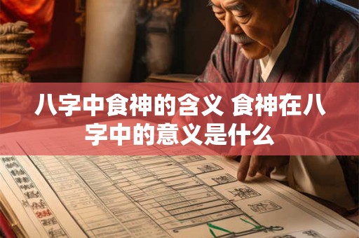 八字中食神的含义 食神在八字中的意义是什么