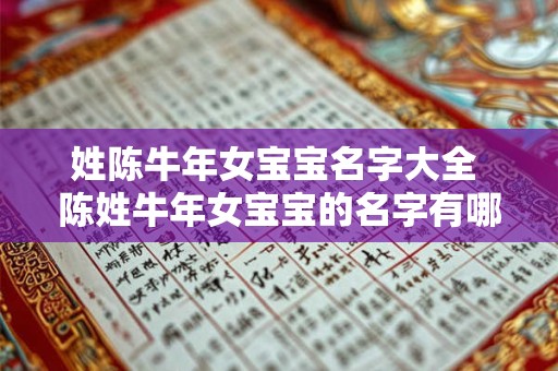 姓陈牛年女宝宝名字大全 陈姓牛年女宝宝的名字有哪些