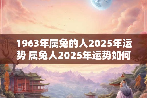 1963年属兔的人2025年运势 属兔人2025年运势如何