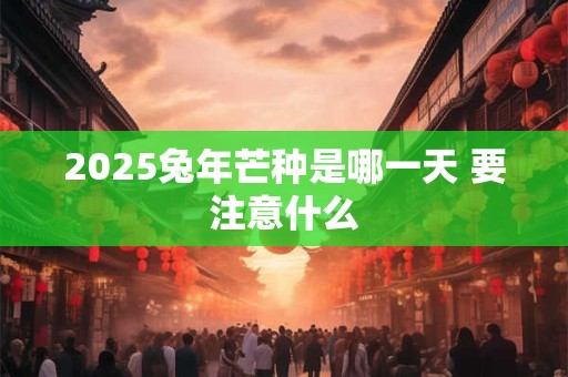 2025兔年芒种是哪一天 要注意什么 2025兔年芒种是哪一天 要注意什么
