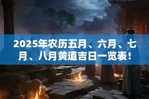 2025年农历五月、六月、七月、八月黄道吉日一览表！