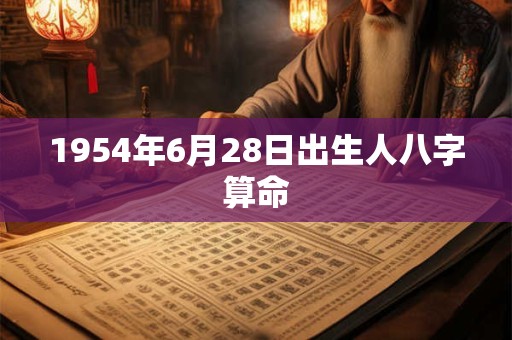 1954年6月28日出生人八字算命 1954年6月28日出生人八字算命