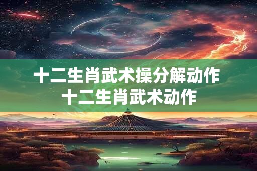 十二生肖武术操分解动作 十二生肖武术动作