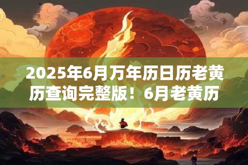 2025年6月万年历日历老黄历查询完整版!6月老黄历2025 2025年6月万年历日历老黄历查询完整版!6月老黄历2025