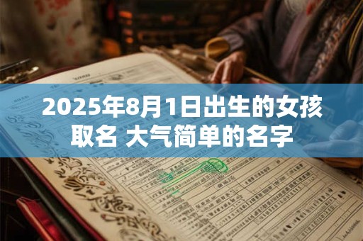 2025年8月1日出生的女孩取名 大气简单的名字