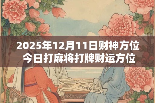 2025年12月11日财神方位 今日打麻将打牌财运方位