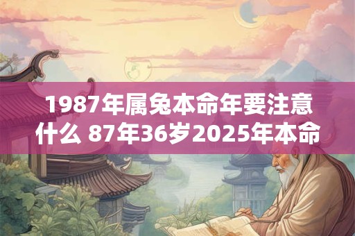 1987年属兔本命年要注意什么 87年36岁2025年本命年佩戴什么好