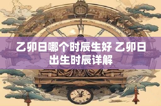 乙卯日哪个时辰生好 乙卯日出生时辰详解