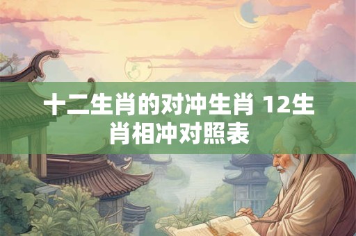 十二生肖的对冲生肖 12生肖相冲对照表