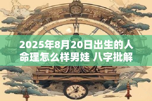 2025年8月20日出生的人命理怎么样男娃 八字批解