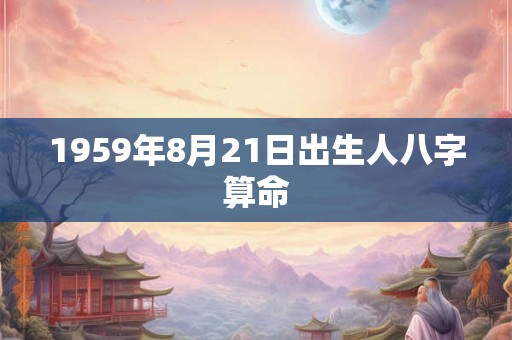1959年8月21日出生人八字算命
