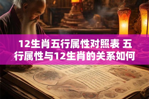 12生肖五行属性对照表 五行属性与12生肖的关系如何