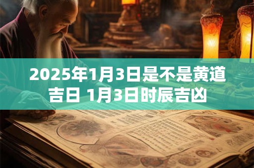 详细阅读:2025年1月3日是不是黄道吉日 1月3日时辰吉凶 2025年1月3日是不是黄道吉日 1月3日时辰吉凶
