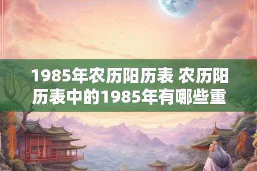 1985年农历阳历表 农历阳历表中的1985年有哪些重要的节日和节气