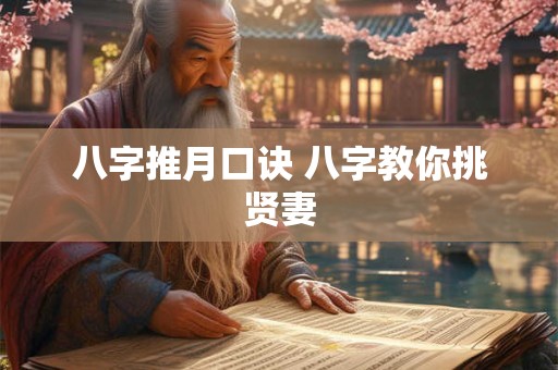 八字推月口诀 八字教你挑贤妻