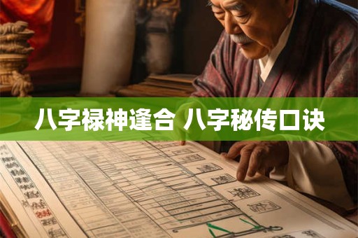 八字禄神逢合 八字秘传口诀