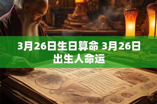 3月26日生日算命 3月26日出生人命运