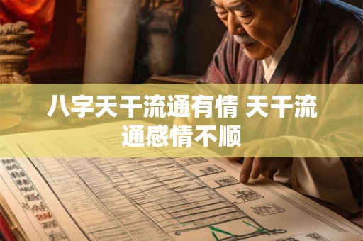 八字天干流通有情 天干流通感情不顺
