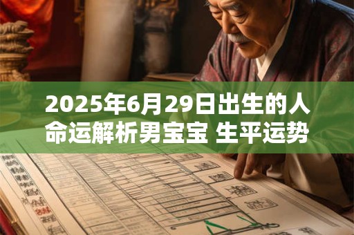 2025年6月29日出生的人命运解析男宝宝 生平运势详解