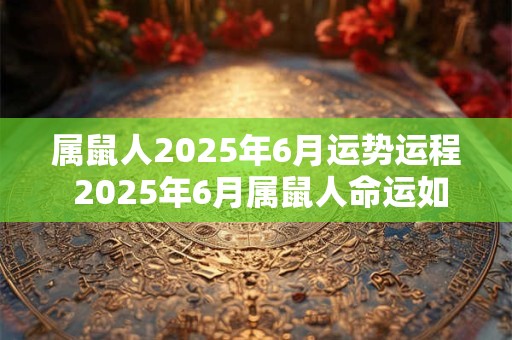 属鼠人2025年6月运势运程 2025年6月属鼠人命运如何