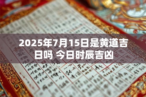 2025年7月15日是黄道吉日吗 今日时辰吉凶