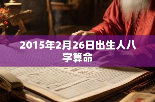 2015年2月26日出生人八字算命