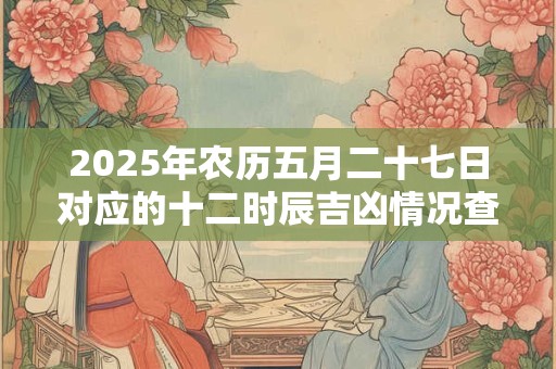 2025年农历五月二十七日对应的十二时辰吉凶情况查询