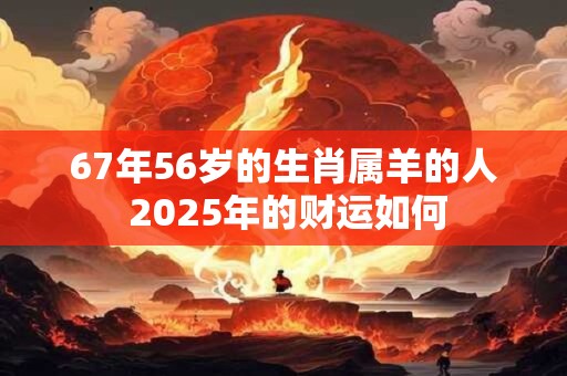 67年56岁的生肖属羊的人 2025年的财运如何