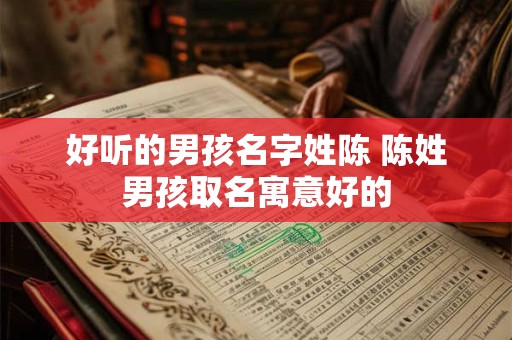 好听的男孩名字姓陈 陈姓男孩取名寓意好的