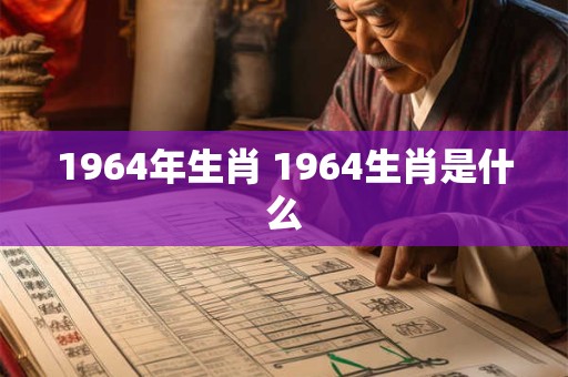 1964年生肖 1964生肖是什么
